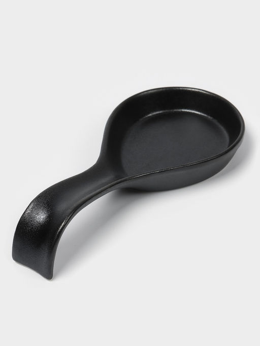 Подставка под ложку с поддоном Magistro «Галактика», фарфор, 23.5×10.5×5 см, чёрная