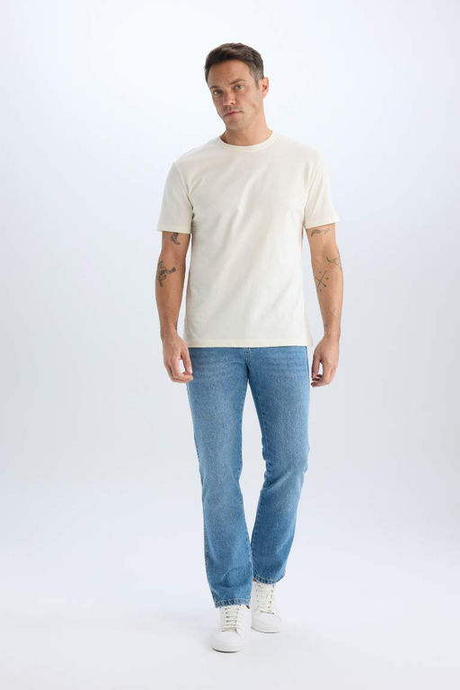New Regular Fit Bisiklet Yaka Basic Duz K?sa Kollu Tisort - Defacto фото 4
