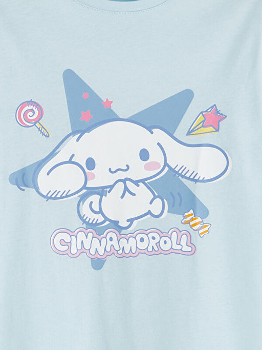 Bisiklet Yaka Cinnamoroll Bask?l? K?z ?ocuk Gecelik