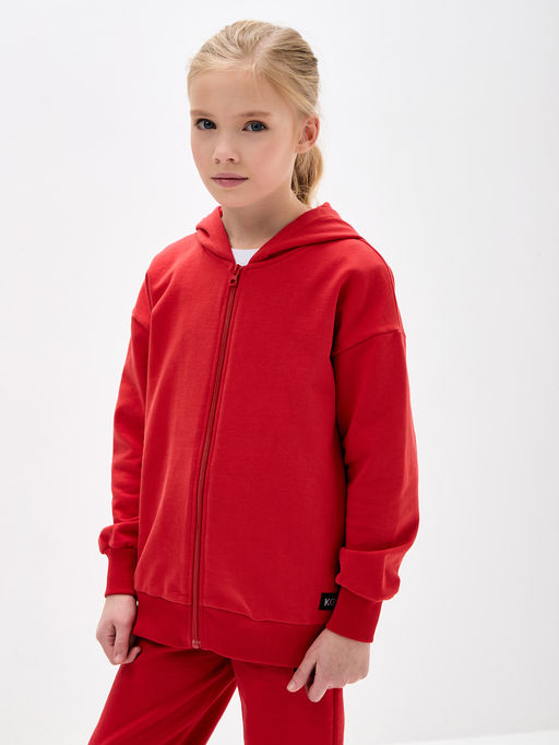 Красная толстовка для девочки - Kogankids фото 4