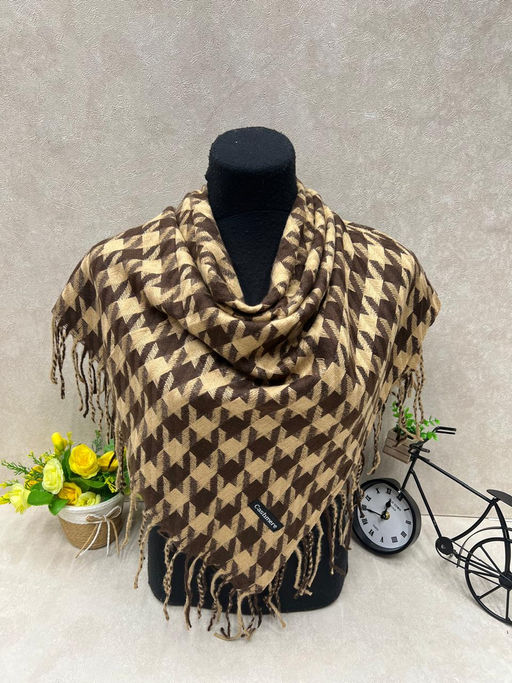 Платок в клетку из кашемира, мультицвет