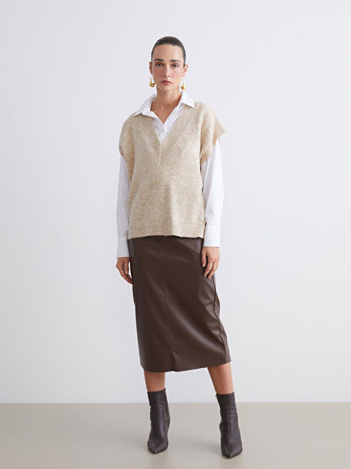 V Yaka Kad?n Triko S?veter