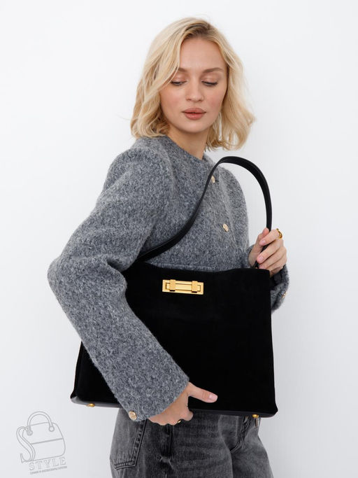 Сумка женская кожаная 1087MF black Polina&Eiterou