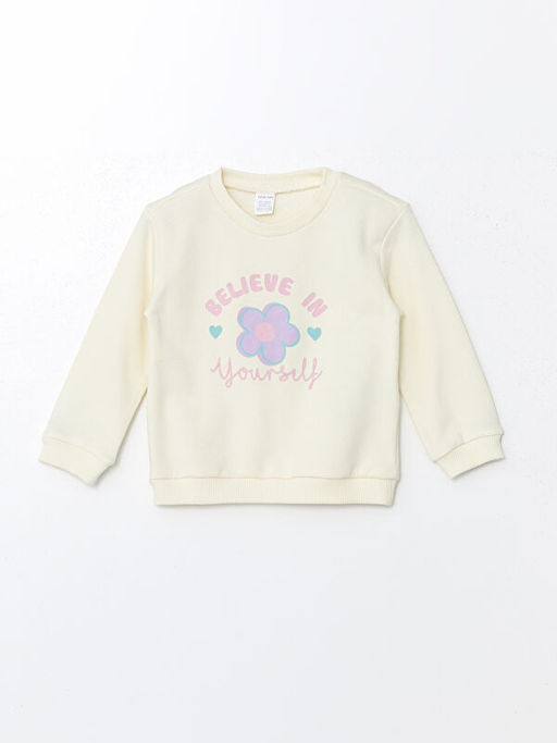 Bisiklet Yaka Uzun Kollu Bask?l? K?z Bebek Sweatshirt ve Tayt 2li Tak?m - Waikiki фото 2