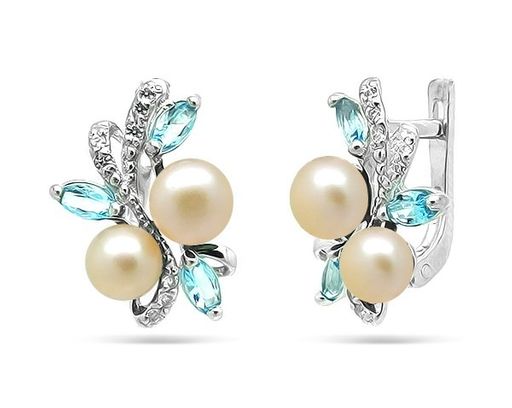 Серьги из серебра жемчуг, С1336рг