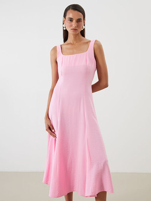 U Yaka Pile Detayl? Belden Oturtmal? Elbise