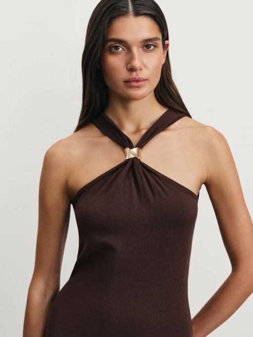 Трикотажное облегающее платье из вискозы / Zarina  фото 6