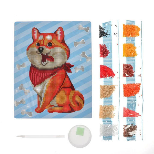 Алмазная мозаика с частичным заполнением для детей «Пушистая собачка», 20×25 см