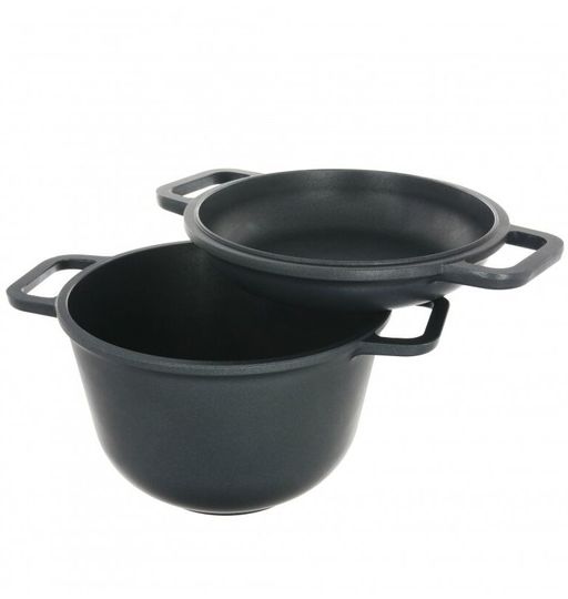 Казан с крышкой-сковородой, литой, 3л - Нева металл посуда фото 4