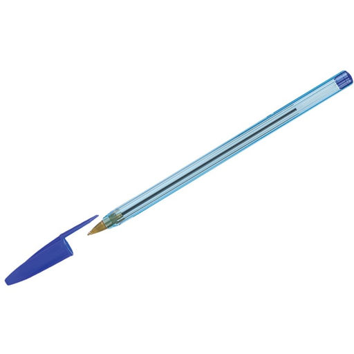 Цена за 50 шт. Ручка шариковая 0.7мм, синяя, прозрачный корпус "LC-Blue"
