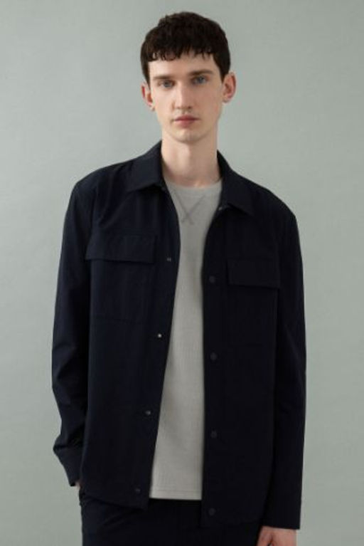 Regular Fit Polo Yaka C?tc?t Kapamal? Cepli Gomlek Ceket