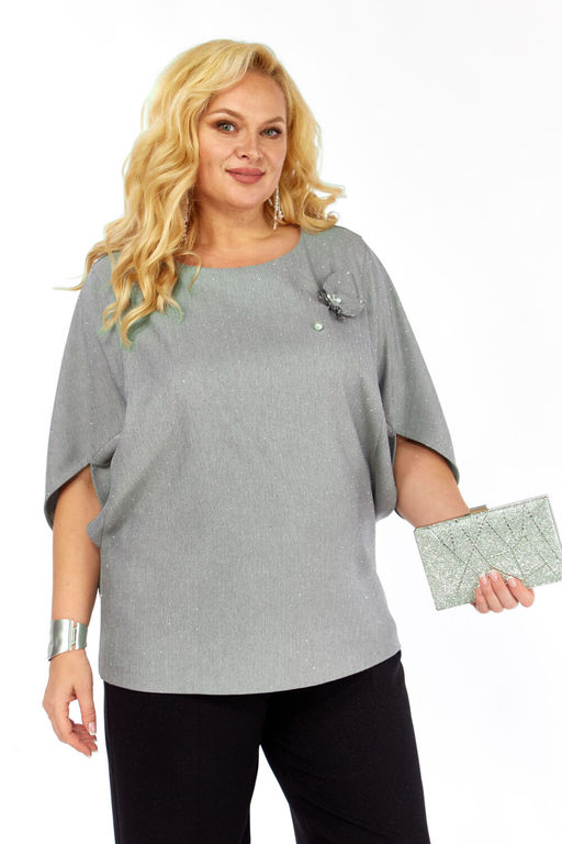 Блуза Элль стиль 2436а серый  фото 6