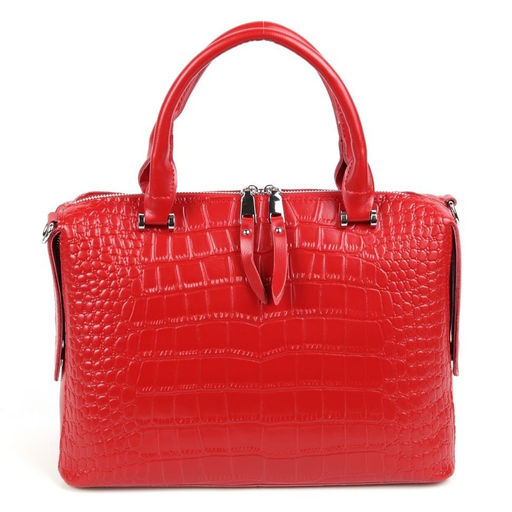 Женская кожаная сумка тоут под крокодила 1891-220 БриджРед