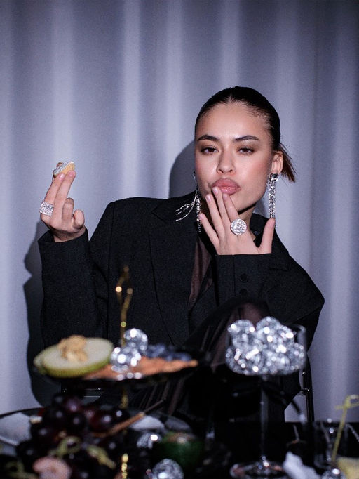 Кольцо «Лёд» круг, цвет белый в серебре, безразмерное