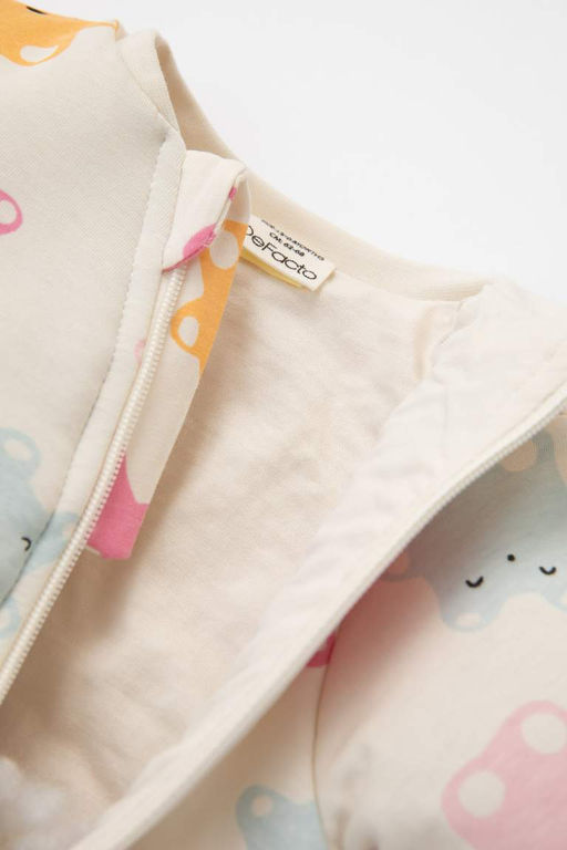 Комбинезон из чесаного хлопка с длинными рукавами и рисунком из волокнистого волокна 1,6 для маленьких девочек - Defacto фото 3