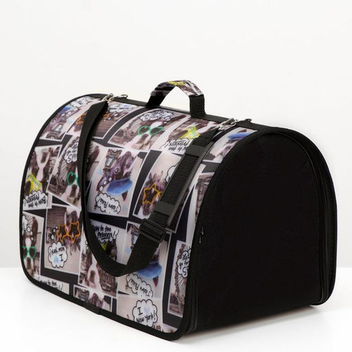 Сумка - переноска для животных с принтом, 46 х 28,5 х 30 см микс - Пижон фото 3