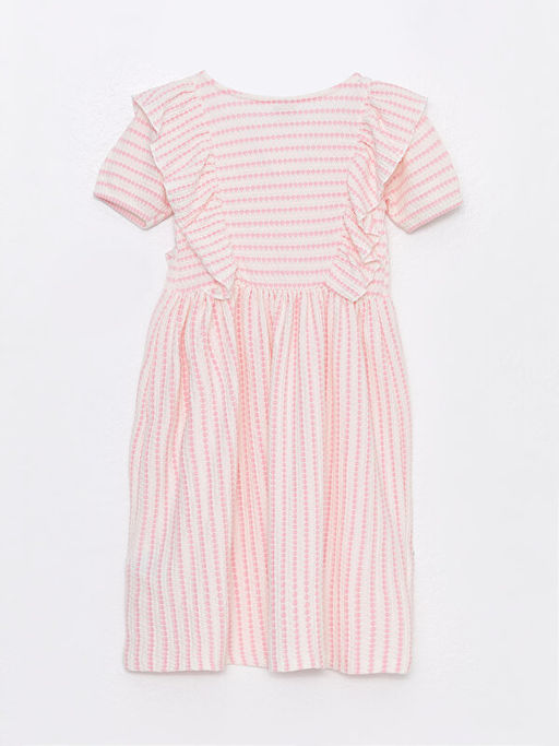 Bisiklet Yaka ?izgili K?sa Kollu K?z ?ocuk Elbise - Waikiki фото 2