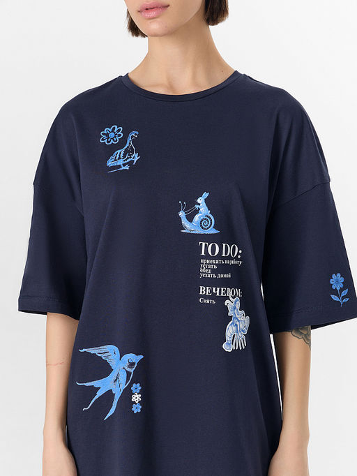 Туника домашняя женская синяя - Mark formelle фото 2