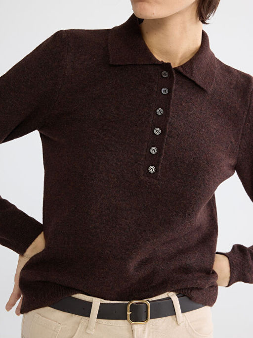 Polo Yaka Kad?n Triko Kazak