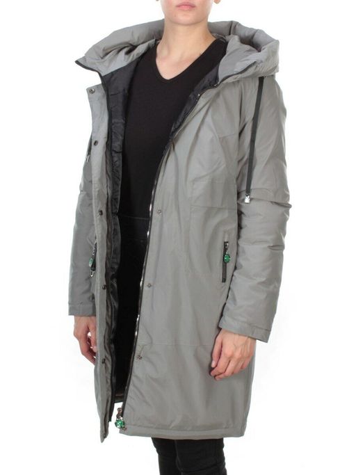 21-975 GREY Пальто зимнее женское AIKESDFRS (200 гр. холлофайбера) - Fashion фото 7