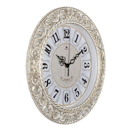 Часы настенные классические, бесшумные, плавный ход, d=39.5 см, белые, от батарейки 1×АА