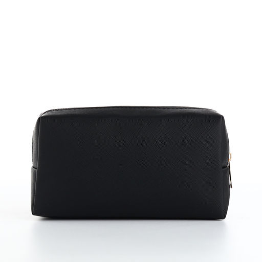 Косметичка женская на молнии, маленькая, объёмная, чёрная - Simaland фото 2