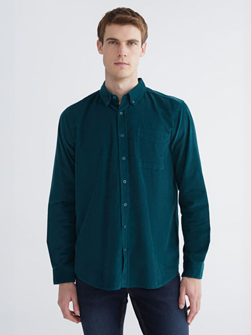 Regular Fit Uzun Kollu Kadife Erkek G?mlek