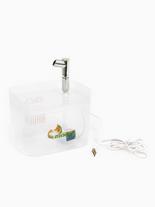 Фонтан для кошек и собак «Пижон», 1.5 л, 16.5×13×12 см, евророзетка, прозрачный