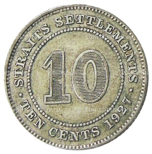 10 центов 1927 года Стрейтс Сетлментс