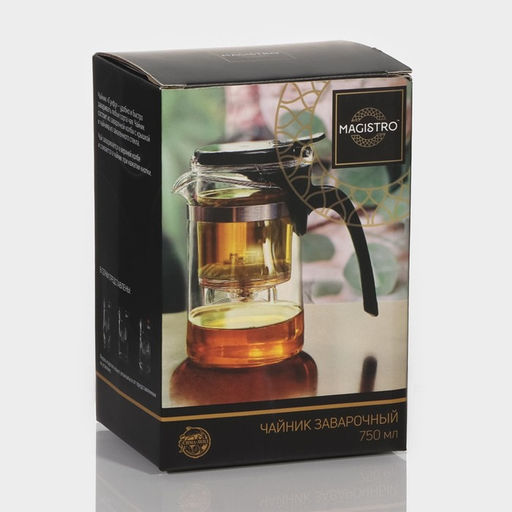 Заварочный чайник Magistro Мехико, 750 мл, пластиковое сито, стекло фото 12