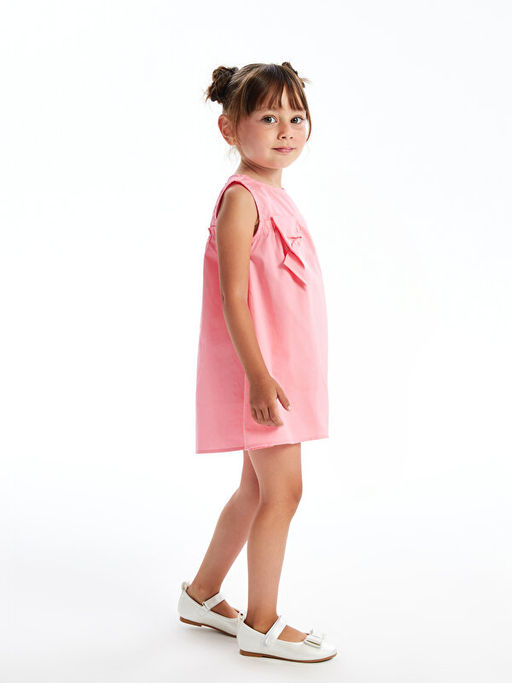 Bisiklet Yaka K?z Bebek Poplin Elbise