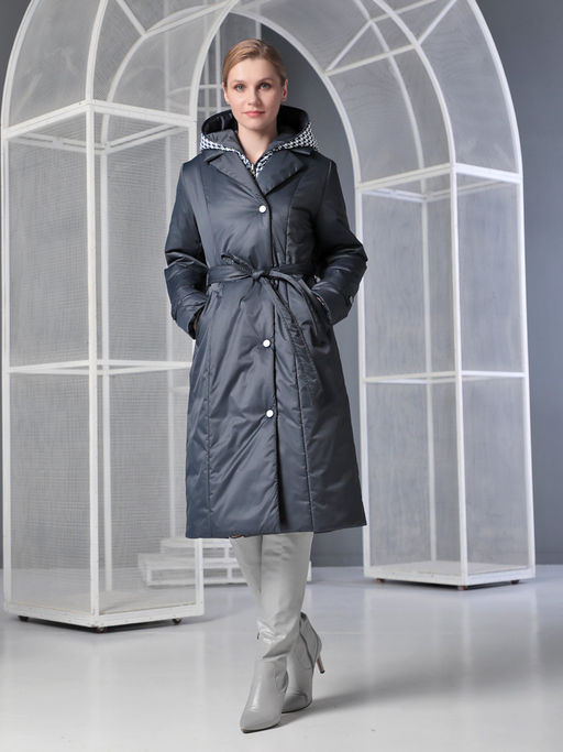 Пальто дем. т.синий - Dizzyway фото 7