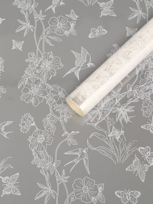 Плёнка для цветов «Ласточки», прозрачная/белая, 0.6×9.3±5% м, 40 мкм, 200 г