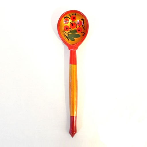 Ложка дер. детская ТРАДИЦИОННАЯ (рисунок с золотом) роспись арт. П12968, 6402