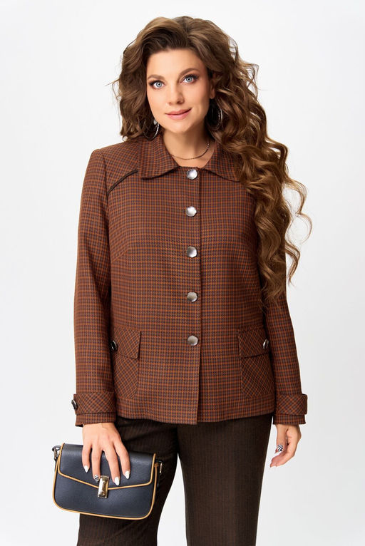 Жакет FITA 20753 терракот + коричневый  фото 5