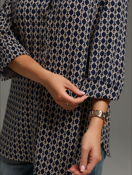 Жанетта туника женская (полоса синий) - Lovetex фото 128