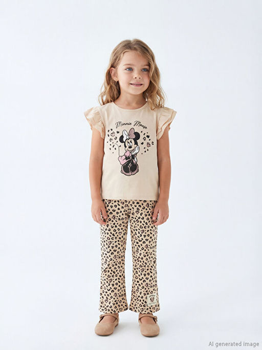 Minnie Mouse Bask?l? K?z ?ocuk Bluz ve Tayt
