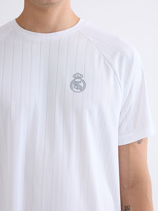 Bisiklet Yaka Real Madrid Bask?l? Erkek Taraftar Ti??rt