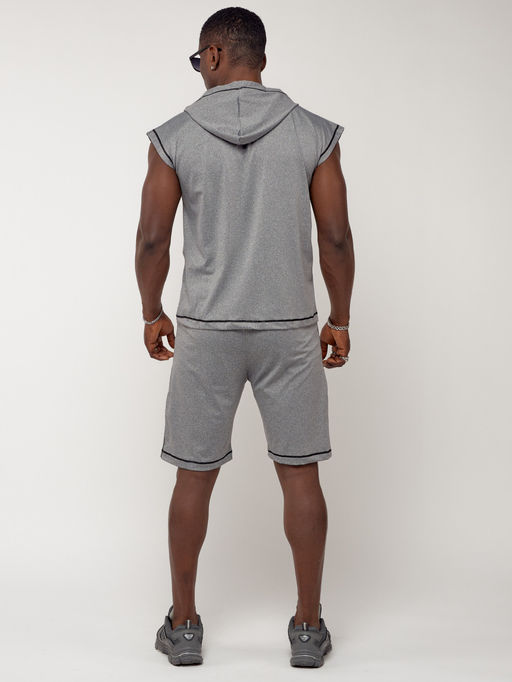 Спортивный костюм летний мужской светло-серого цвета 2262SS - FUYOUKAI фото 5