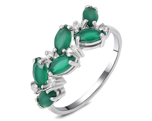 Кольцо, зеленый агат, СПН4331