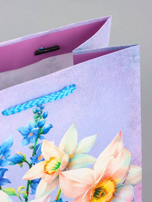 Цена за 2 шт. Пакет подарочный ламинированный вертикальный Фиолетовое чудо, 18?22.3?10 см