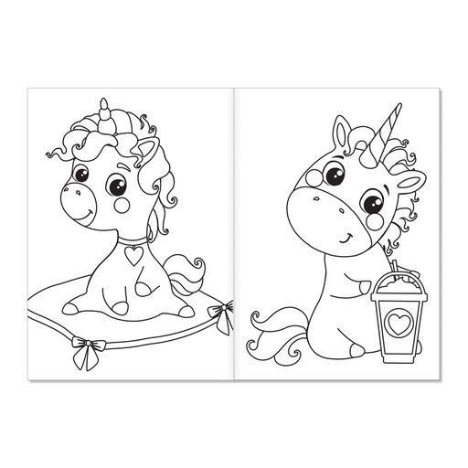 Цена за 4 шт. Раскраска Сказочные пони, А5, 12 стр.