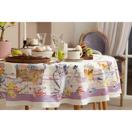 Скатерть Этель Spring easter d=214см +/-3см, 100% хлопок, саржа 190 гр/м2  фото 19