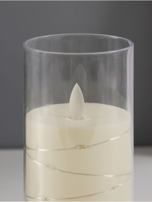 Светодиодная свеча, ночник LED RISALUX «Романтик», 3×ААА, 7.5×7.5×15 см