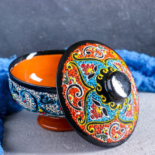 Сахарница узбекская Риштанская Керамика «Самарканд», 300 мл, МИКС