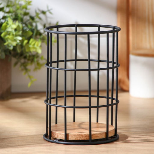 Сушилка для столовых приборов Доляна «Эстетика», 11.2×11.2×16.5 см, чёрная