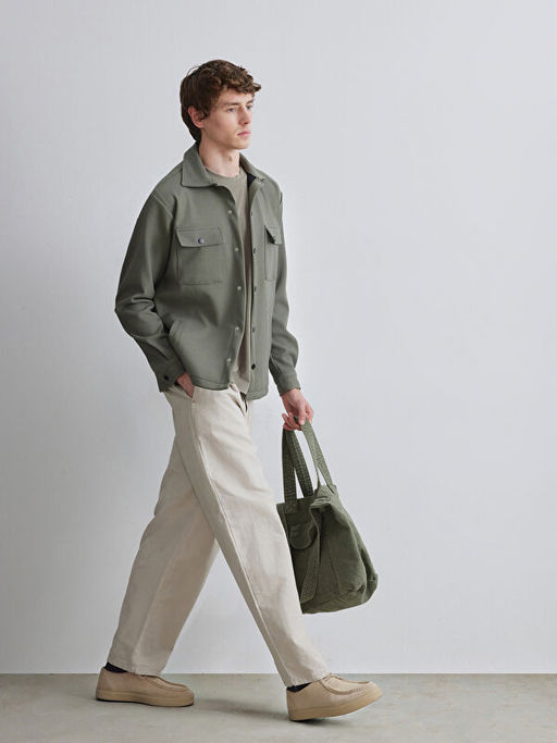 Regular Fit Erkek Dokulu G?mlek Ceket