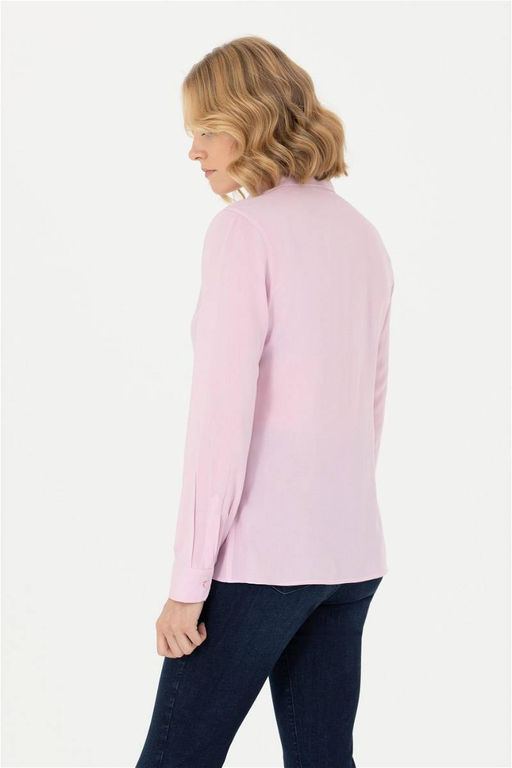 Женская сиреневая рубашка с длинным рукавом - U.s. polo assn фото 12