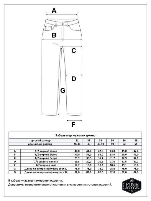Джинсы Fine Joyce F121-01-77S синий хлопок  фото 8