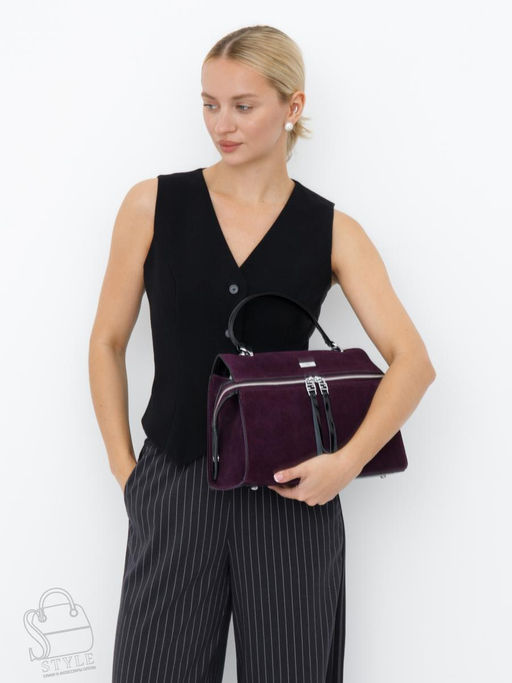 Сумка женская кожаная 9675MSS purple Velina Fabbiano-Safenta в Новосибирске